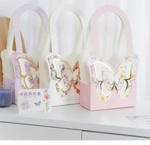 Muttertag Schmetterling Handtasche Blumenbox Pastell Geschenk Verpackung Floristik Deko Korb