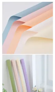 Waterproof matte floral wrapping paper, Korean style bouquet packaging material, solid color rolls.