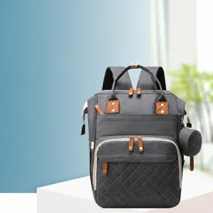 Multifunctionele Grote Capaciteit Luiertas Waterdichte Oxford Stof Reizen Baby Tas Casual Mama Borstvoeding Tas Grijs