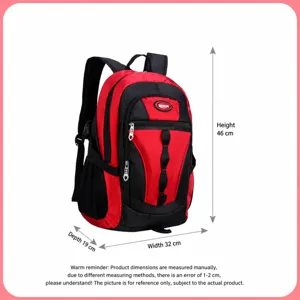 Sac à dos rouge noir cartable enfants léger sac de jour décontracté durable