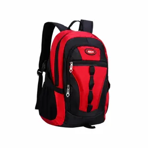 Sac à dos pour enfants rouge et noir cartable léger et durable pour écolier avec poches en filet