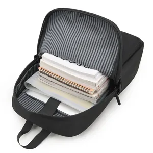 Sac à dos d'ordinateur portable d'affaires noir élégant avec intérieur spacieux et design antivol.