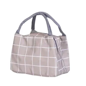 Borsa per pranzo a quadri grigi borsa termica isolata impermeabile per ufficio scuola
