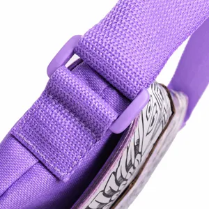 Sac bandouliere dessin enfant sangle violette boucles reglables mode mignon casual