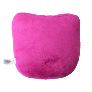 Bright pink cute cartoon cat plush pillow soft stuffed cushion for kids room decor