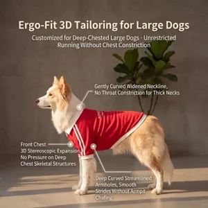 Warm dog hoodie for large dogs winter polo collar fleece pet clothes stylish apparel.
