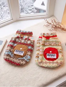 Winterwarme Fleece Haustierweste für kleine Hunde, kuschelige Lammwolle mit Leinenring.