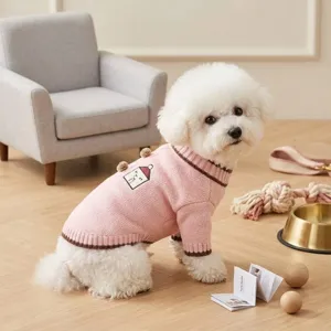 Süßer rosa Haustier Strickpullover für kleine Hunde Katzen Winter warme Welpenkleidung