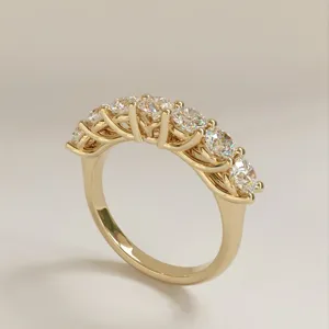 Detailed view of the luxury gold-plated multi-stone ring featuring sparkling zirconia stones for women.