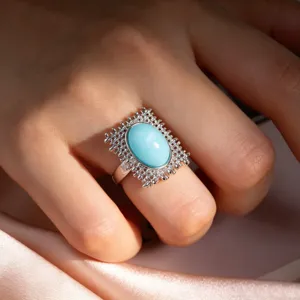 Vintage Kupfer Open Ring Für Damen Retro Ausgehöhlt Türkis Imitat Geometrisch Verstellbar Fingerring Modeschmuck