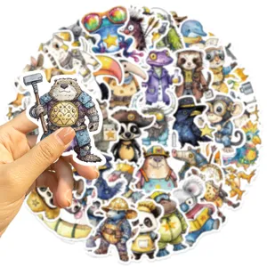 50pcs cute wild animal portrait graffiti stickers, perfect for DIY phone case laptop luggage.