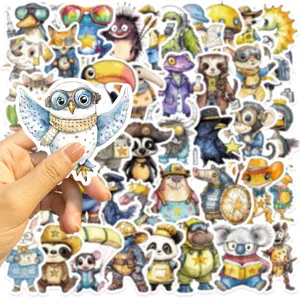 50pcs cute wild animal cartoon stickers waterproof vinyl graffiti decal for DIY luggage phone