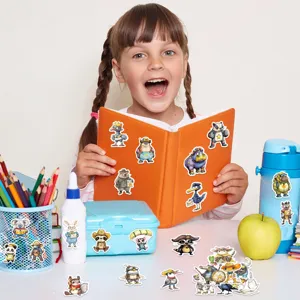 Cute wild animal portrait graffiti planner stickers, perfect for DIY phone case and stationery decor.