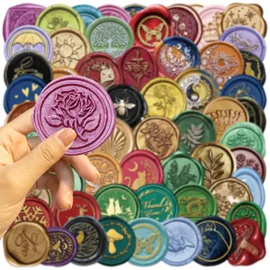64 pz adesivi con sigillo di cera vintage etichette impermeabili decorative per custodia diario