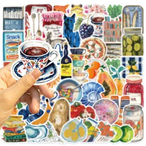 Retro aesthetic waterproof graffiti stickers for DIY journal stationery and notebook decor.