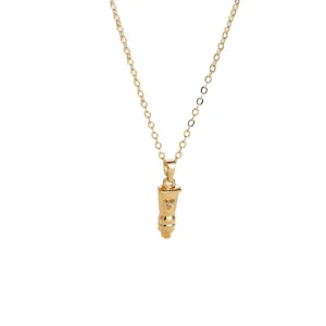 Gold bullet pendant necklace minimalist dainty clavicle chain fashion jewelry for women