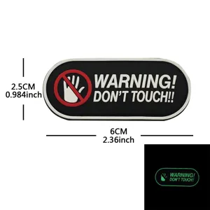 3D PVC warning tactical patch with glow effect, hook and loop morale badge for backpack.