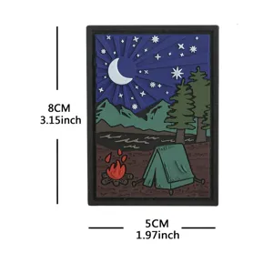 Outdoor Camping Moral Aufnäher PVC Taktische Klettverschluss Abzeichen Natur Landschaft Camping Rucksack Hut Patch Emblem