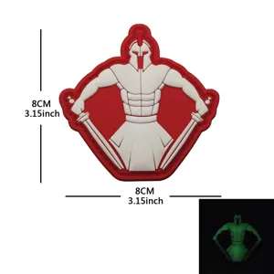 3D PVC Spartan Sword Luminous Patch Tactical Military Morale Badge for Backpack Outdoor