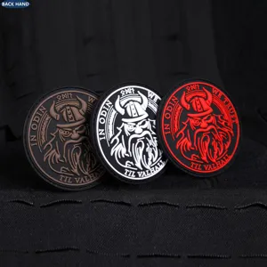 Viking Runes Odin Symbol PVC Tactical Morale Patch Hook And Loop Backpack Badge Military Armband Outdoor Gear