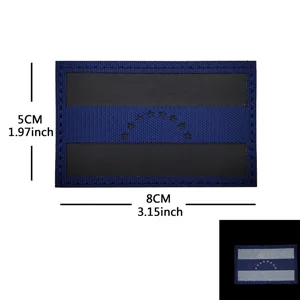 Outdoor tactical laser cut reflective flag morale patch for military gear and night ID.