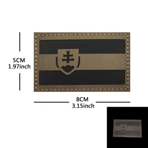 Parche Moral Táctico para Exteriores Insignia de Velcro Reflectante Parche de Emblem del Ejército Militar para Mochila Sombrero Uniforme Equipo Táctico