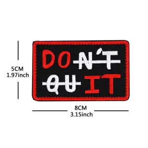 Embroidered Slogan Patch Hook And Loop Tactical Badge For Clothing Backpack Hat DIY Decorative Applique
