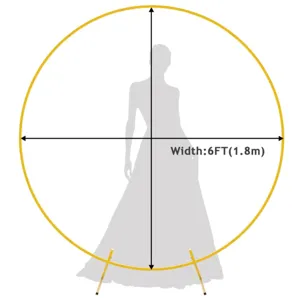 Metal round balloon arch stand 6ft wedding backdrop frame for floral decoration setup.
