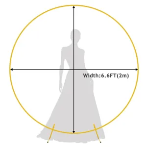 Gold metal round backdrop arch stand 6.6ft 2m wedding party balloon decoration frame.