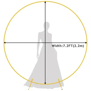 Gold metal round balloon arch stand for wedding party backdrop decoration size 2.2m