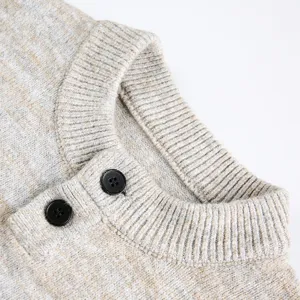 Herren Henley Strickpullover Winter Casual Einfarbig Langarm Basic Pullover Oberteil