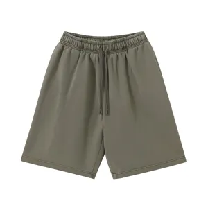Detailed view of men vintage washed drawstring shorts, showcasing soft fabric and casual fit.