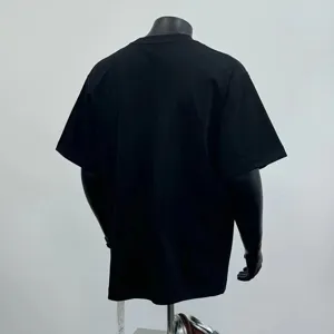 Men's Casual Solid Color Heavyweight Drop Shoulder T-Shirt Summer Loose Fit Hip Hop Basic Round Neck Short Sleeve Top