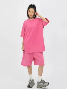 Men's Vintage Washed Cotton T-Shirt Casual Loose Oversize Drop Shoulder Short Sleeve Crew Neck Solid Color Top