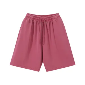 Vintage washed casual shorts for men, relaxed fit retro streetwear five-point shorts style.