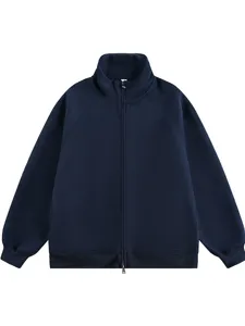 Men solid color full zip hoodie heavy sweatshirt casual autumn winter outerwear apparel