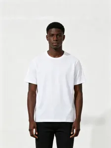 Maglietta da Uomo Casual Tinta Unita Manica Corta Vestibilità Larga Oversize Basic Girocollo Cotone Estiva