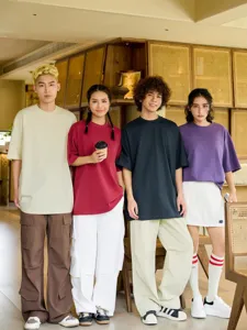 Spring summer heavy ice cotton solid color crew neck short sleeve T-shirt casual basic top