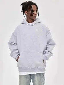 Herren einfarbiger Oversize Kapuzenpullover Streetwear Lässiger langarm Hoodie Hauptbild