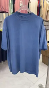 Men vintage washed oversized short sleeve t-shirt casual summer blue top apparel.
