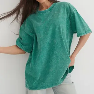 Men's Vintage Washed Cotton T-Shirt Casual Loose Oversize Short Sleeve Crew Neck Solid Color Basic Tee