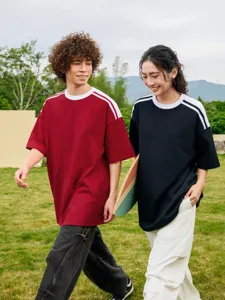 Men's Casual Cotton Color Block T-Shirt Loose Fit Short Sleeve Crew Neck Top Breathable Summer Fashion Apparel