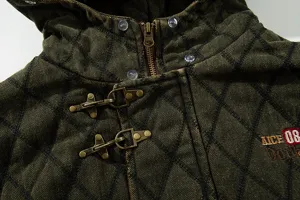 Giacca imbottita con cappuccio calda invernale uomo cappotto largo spesso casual