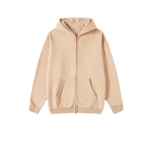Detailed view of the casual fleece-lined zip-up hoodie featuring cozy fleece interior.