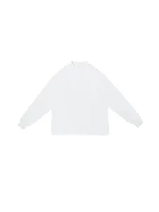 T-shirt a manica lunga streetwear americana pesante taglio oversize tinta unita top casual.