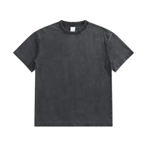 Vintage washed oversized short sleeve t-shirt dark grey casual apparel main view product display