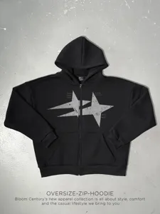 Sweat à Capuche Zippé Unisexe Streetwear Vintage avec Imprimé Graphique en Style Décontracté Haut en Coton