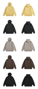 Vue détaillée du pull à capuche pour homme avec angles avant et arrière en plusieurs coloris.