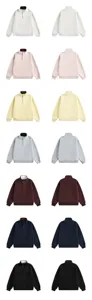 Felpa uomo donna collo alto bottone a pressione pullover casual manica lunga invernale