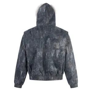 Men's Winter Thickened Puffer Jacket Retro Casual Loose Hooded Cotton Padded Coat Long Sleeve Zipper Outerwear